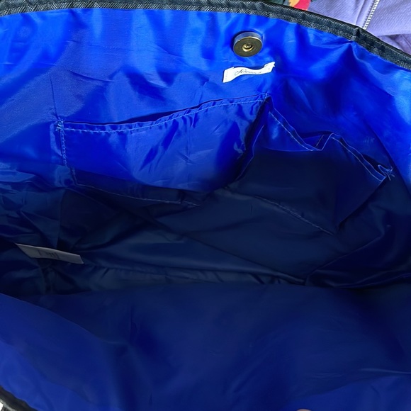 Soma Large PVC Blue & Black Baroque Print Tote Size 18”W x 13.5”H - Picture 5 of 8